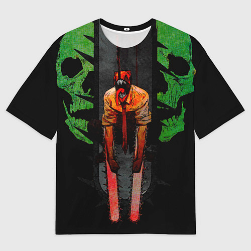 Мужская футболка оверсайз Дэндзи человек-бензопила / 3D-принт – фото 1