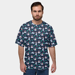 Футболка оверсайз мужская НОВОГОДНИЙ ЕНОТ COON Z, цвет: 3D-принт — фото 2