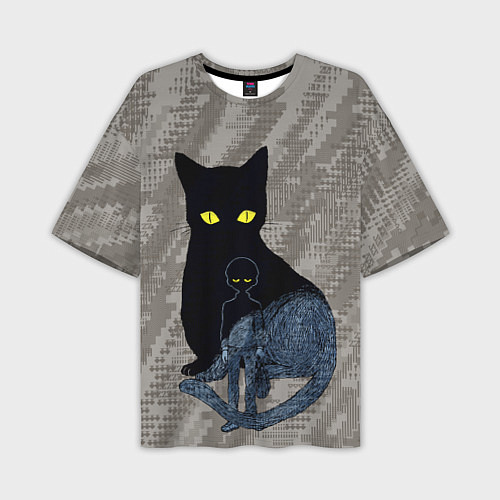 Мужская футболка оверсайз Cat psycho 100 Моб Психо 100 Z / 3D-принт – фото 1