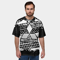 Футболка оверсайз мужская MITSUBISHI СЛЕДЫ ШИН, цвет: 3D-принт — фото 2