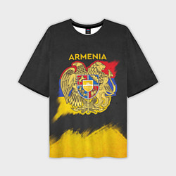 Мужская футболка оверсайз Yellow and Black Armenia