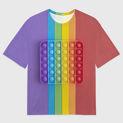 Футболка оверсайз мужская ПОП ИТ ПОЛОСЫ, цвет: 3D-принт