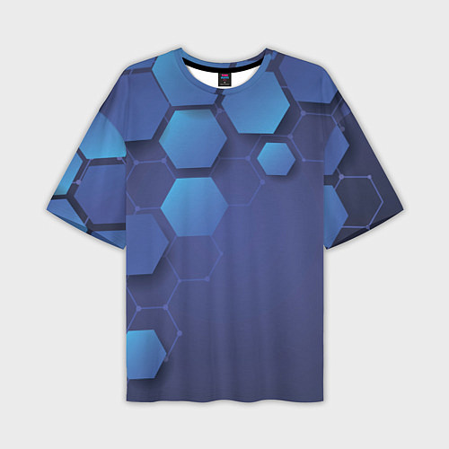 Мужская футболка оверсайз Шестиугольники / 3D-принт – фото 1