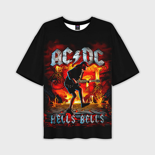 Мужская футболка оверсайз ACDC HELLS BELLS / 3D-принт – фото 1