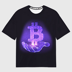 Футболка оверсайз мужская BITCOIN IN HAND БИТКОИН, цвет: 3D-принт