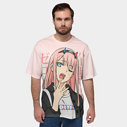 Футболка оверсайз мужская Zero Two Darling in the Franxx, цвет: 3D-принт — фото 2