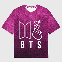 Футболка оверсайз мужская BTS БТС K-Heart Z, цвет: 3D-принт