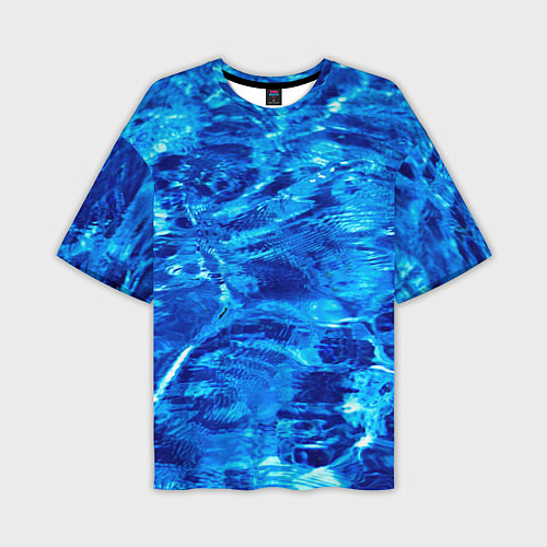 Мужская футболка оверсайз Голубая Вода Текстура / 3D-принт – фото 1