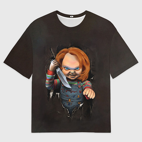 Мужская футболка оверсайз КУКЛА ЧАКИ / 3D-принт – фото 1