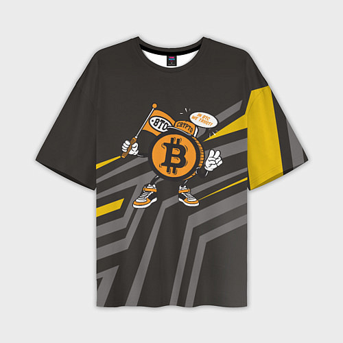 Мужская футболка оверсайз BTC монета / 3D-принт – фото 1