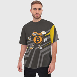 Футболка оверсайз мужская BTC монета, цвет: 3D-принт — фото 2