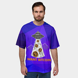 Футболка оверсайз мужская Я хочу биткоин!!!, цвет: 3D-принт — фото 2