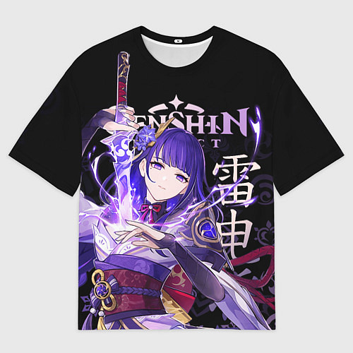 Мужская футболка оверсайз Сёгун Райдэн Genshin Impact / 3D-принт – фото 1