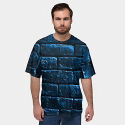 Футболка оверсайз мужская Неоновая, кирпичная стена, цвет: 3D-принт — фото 2