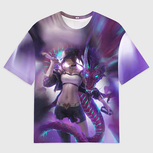 Мужская футболка оверсайз LEAGUE OF LEGENDS AKALI ЛИГА ЛЕГЕНД АКАЛИ / 3D-принт – фото 1