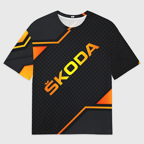 Мужская футболка оверсайз Skoda Gold Шкода / 3D-принт – фото 1