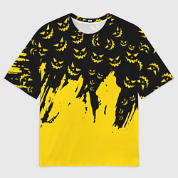 Футболка оверсайз мужская Тыквенные смайлы, цвет: 3D-принт