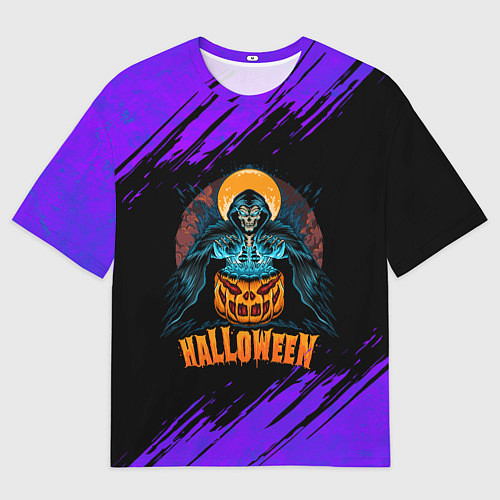 Мужская футболка оверсайз Ведьма колдует над тыквой / 3D-принт – фото 1