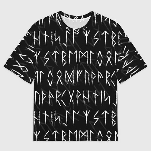 Мужская футболка оверсайз СЛАВЯНСКИЕ СКАНДИНАВСКИЕ РУНЫ РУНИЧЕСКИЙ АЛФАВИТ / 3D-принт – фото 1