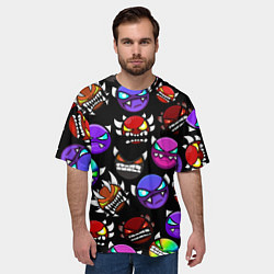 Футболка оверсайз мужская Geometry Dash: Demons Squad, цвет: 3D-принт — фото 2