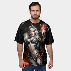 Футболка оверсайз мужская Ведьма с красными глазами, цвет: 3D-принт — фото 2