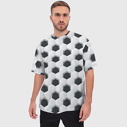 Футболка оверсайз мужская Текстура футбольного мяча, цвет: 3D-принт — фото 2