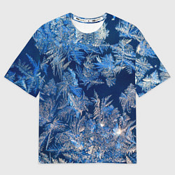 Футболка оверсайз мужская Снежинки макро snowflakes macro, цвет: 3D-принт