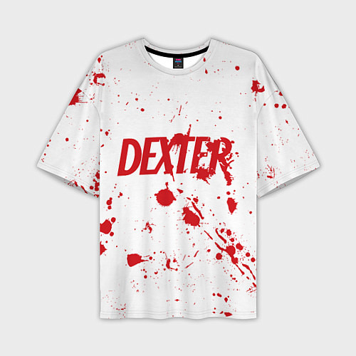 Мужская футболка оверсайз Dexter logo Декстер брызги крови / 3D-принт – фото 1