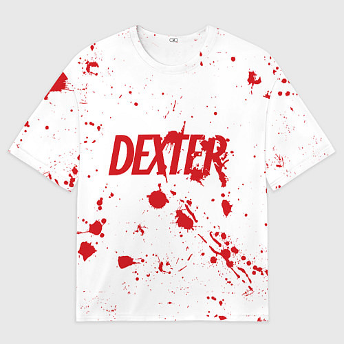 Мужская футболка оверсайз Dexter logo Декстер брызги крови / 3D-принт – фото 1