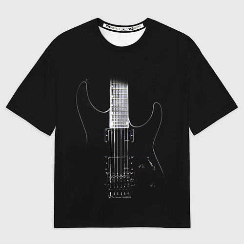 Мужская футболка оверсайз ЧЕРНАЯ ЭЛЕКТРОГИТАРА / 3D-принт – фото 1