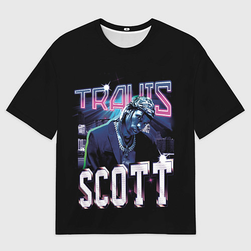 Мужская футболка оверсайз Travis Scott RAP / 3D-принт – фото 1