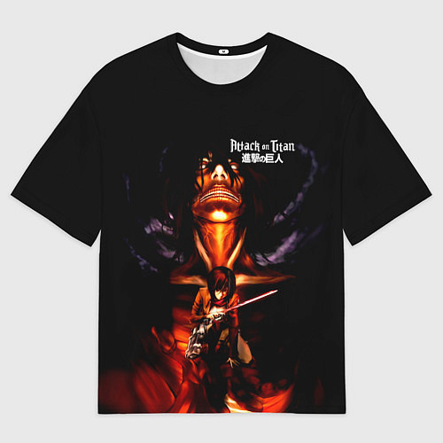 Мужская футболка оверсайз Леви и Титан - Атака на титанов / 3D-принт – фото 1