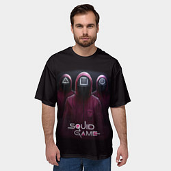 Футболка оверсайз мужская SQUID GAME ИГРА В КАЛЬМАРА СОТРУДНИКИ, цвет: 3D-принт — фото 2