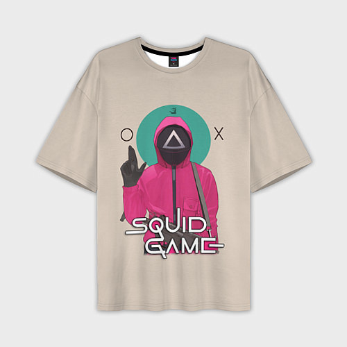 Мужская футболка оверсайз Squid game - Игра в кальмара треугольник / 3D-принт – фото 1
