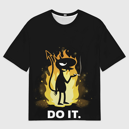 Мужская футболка оверсайз Чертенок Do it / 3D-принт – фото 1