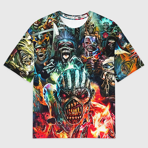 Мужская футболка оверсайз Iron Maiden allover / 3D-принт – фото 1