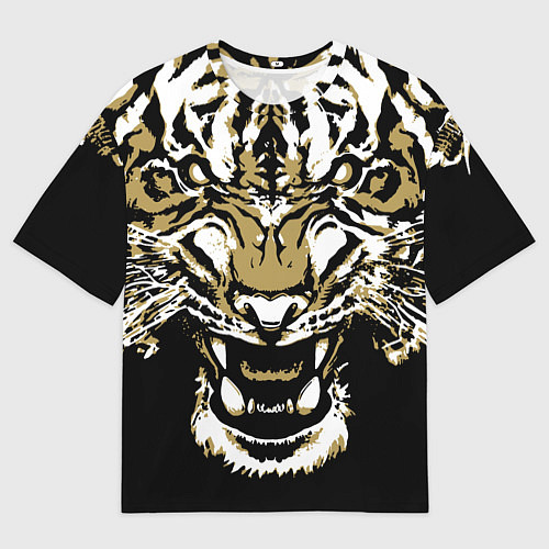 Мужская футболка оверсайз Рычание джунглей / 3D-принт – фото 1
