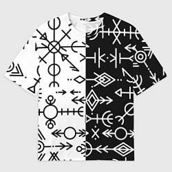 Футболка оверсайз мужская ДРЕВНИЕ СЛАВЯНСКИЕ РУНЫ, цвет: 3D-принт