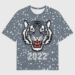 Футболка оверсайз мужская Водяной тигр 2022, цвет: 3D-принт