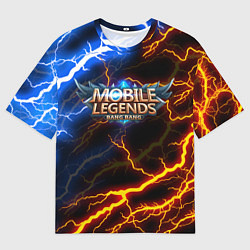 Мужская футболка оверсайз Mobile Legends разряды молний flash