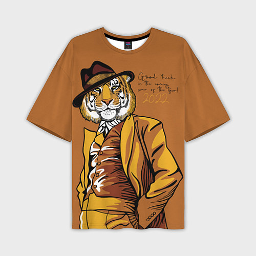 Мужская футболка оверсайз Good luck in the coming year of the Tiger! / 3D-принт – фото 1