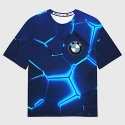 Футболка оверсайз мужская BMW LOGO 3Д ПЛИТЫ ГЕОМЕТРИЯ, цвет: 3D-принт