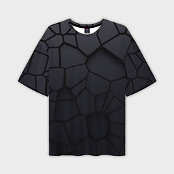 Мужская футболка оверсайз Карбоновые 3D плиты 3Д плиты геометрия