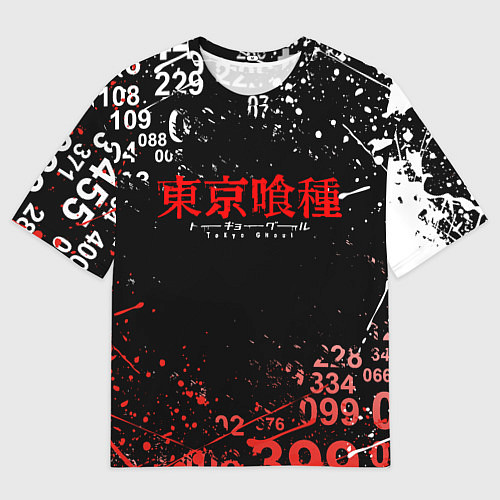Мужская футболка оверсайз TOKYO GHOUL МИНУС 7 ТОКИЙСКИЙ ГУЛЬ 1000-7 / 3D-принт – фото 1