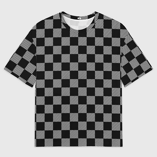 Мужская футболка оверсайз Шахматные Клетки / 3D-принт – фото 1
