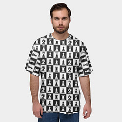Футболка оверсайз мужская Шахматы Шахматные Фигуры, цвет: 3D-принт — фото 2