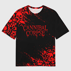 Мужская футболка оверсайз CANNIBAL CORPSE КРАСНЫЕ ЧЕРЕПА