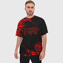 Футболка оверсайз мужская CANNIBAL CORPSE КРАСНЫЕ ЧЕРЕПА, цвет: 3D-принт — фото 2