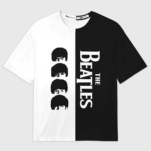 Мужская футболка оверсайз The Beatles черно - белый партер / 3D-принт – фото 1