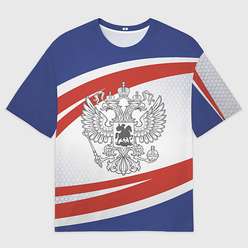 Мужская футболка оверсайз Герб России / 3D-принт – фото 1